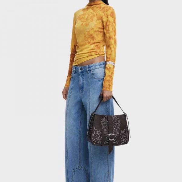 Desigual - Sac bandoulière marron à... Desigual - Sac bandoulière marron à...