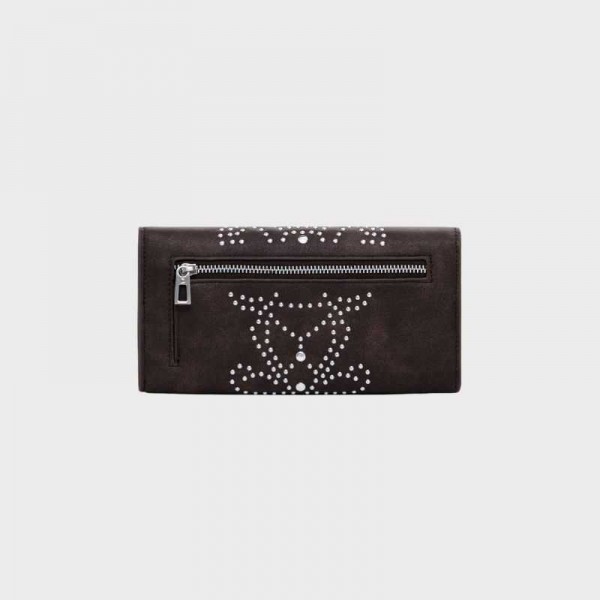 Desigual - Portefeuille marron à...