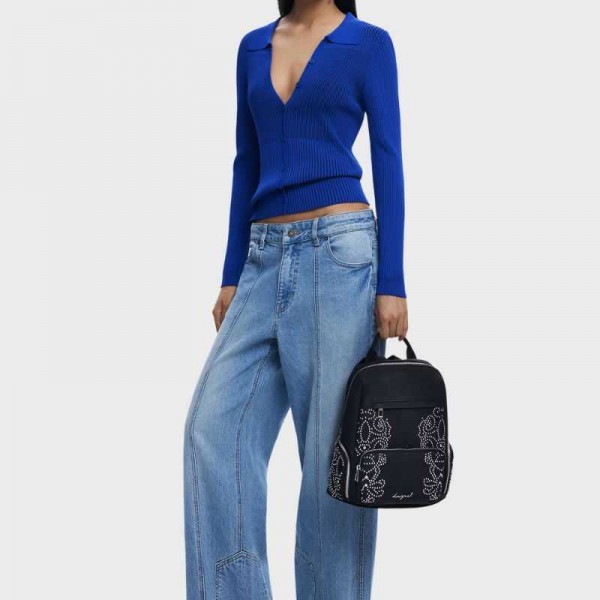 Desigual - Sac à dos noir à clous...