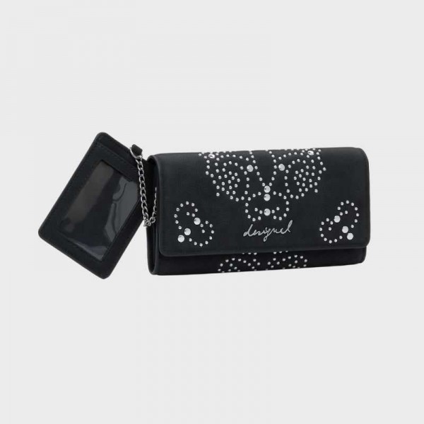 Desigual - Portefeuille noir à clous... Desigual - Portefeuille noir à clous...