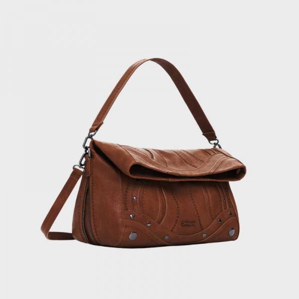 Desigual - Sac à main marron clouté... Desigual - Sac à main marron clouté...