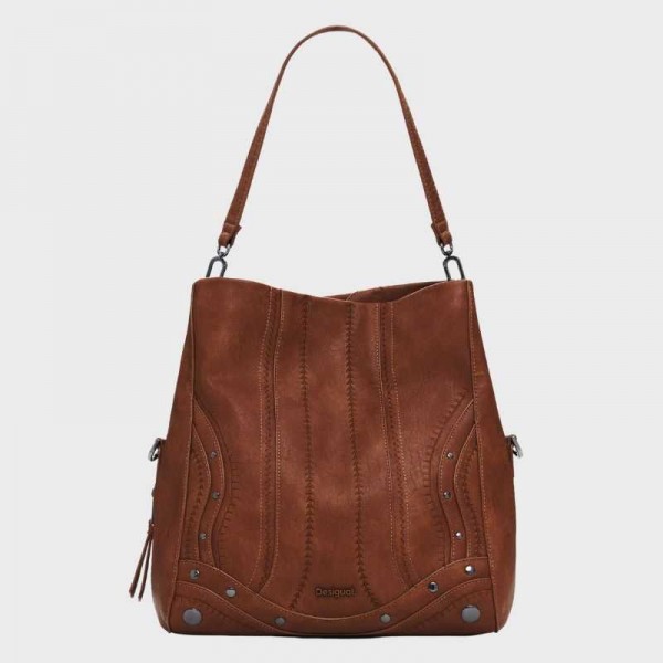 Desigual - Sac à main marron clouté... Desigual - Sac à main marron clouté...