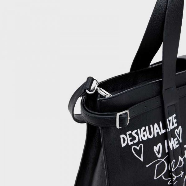 Desigual - Sac cabas noir écriture... Desigual - Sac cabas noir écriture...