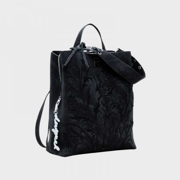 Desigual - Sac à dos noir à fleurs 3D... Desigual - Sac à dos noir à fleurs 3D...