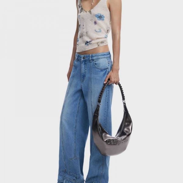 Desigual - Sac porté épaule métallisé...