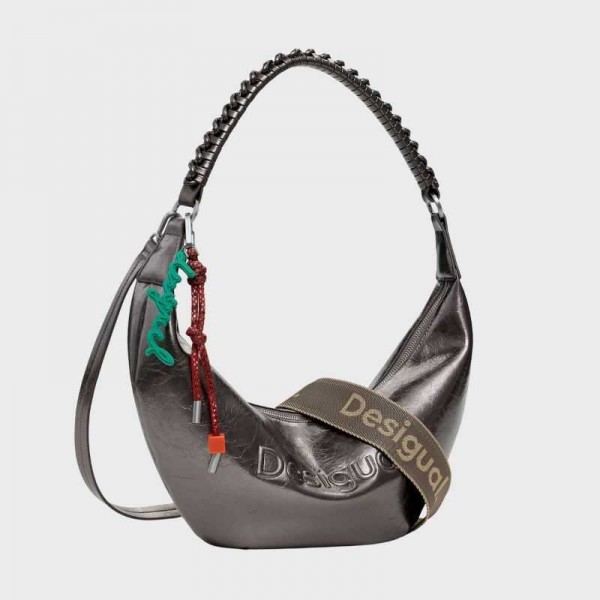 Desigual - Sac porté épaule métallisé...