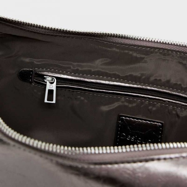 Desigual - Sac porté épaule métallisé...