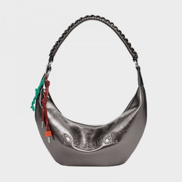 Desigual - Sac porté épaule métallisé...