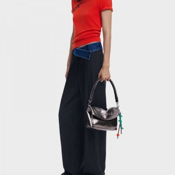 Desigual - Sac bandoulière métallisé...