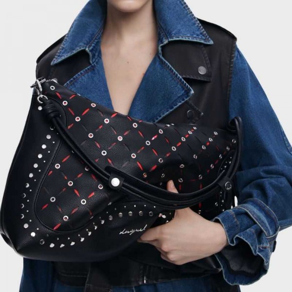 Desigual - Sac porté épaule clouté...