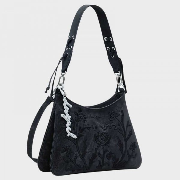 Desigual - Sac porté épaule noir à...