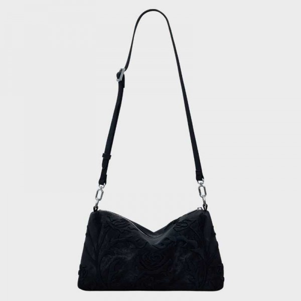 Desigual - Sac bandoulière noir à...