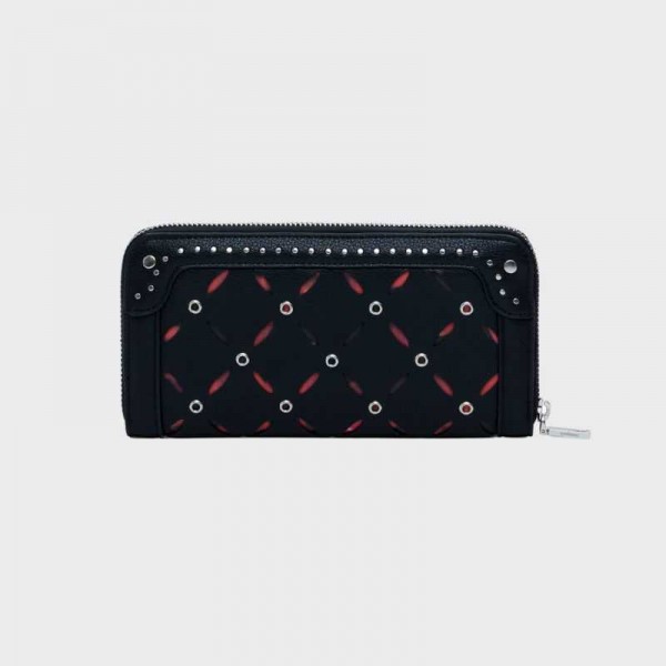 Desigual - Portefeuille noir clouté... Desigual - Portefeuille noir clouté...
