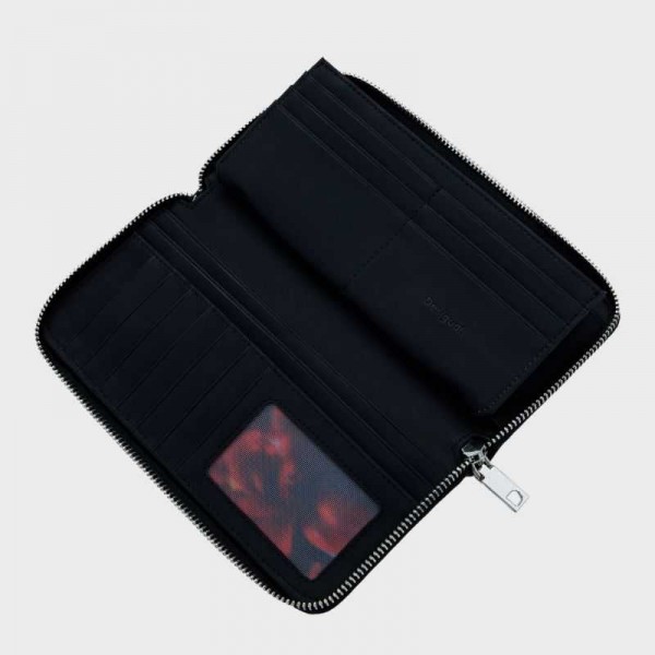 Desigual - Portefeuille noir clouté... Desigual - Portefeuille noir clouté...