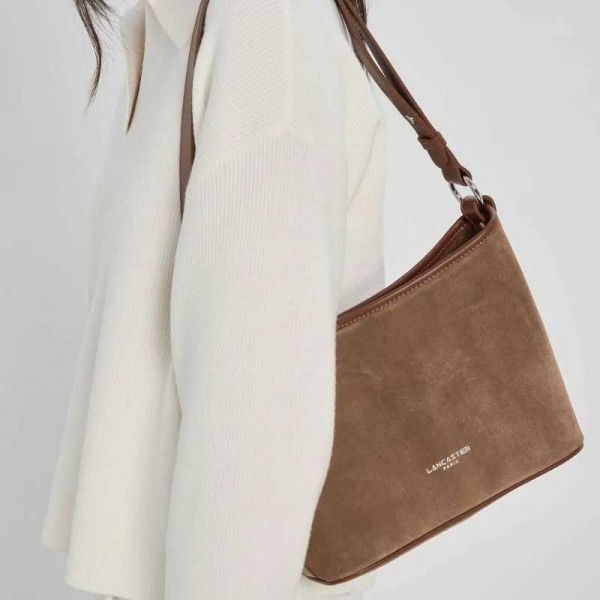 Lancaster - Sac seau en cuir suède...