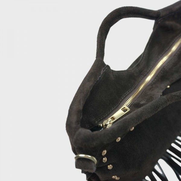 Anais - Sac à main clouté en croûte...