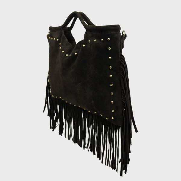 Anais - Sac à main clouté en croûte...