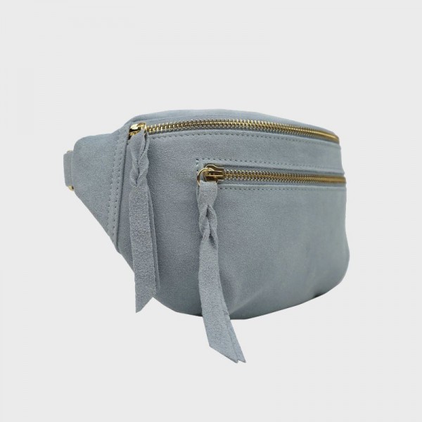 Anais - Sac banane double zip en cuir...