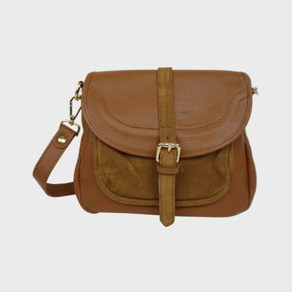 Anais - Sac bandoulière en cuir avec...