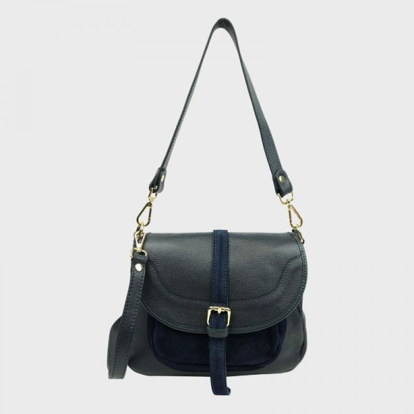 Anais - Sac bandoulière en cuir avec...