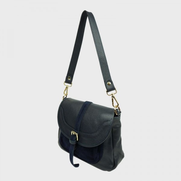 Anais - Sac bandoulière en cuir avec...