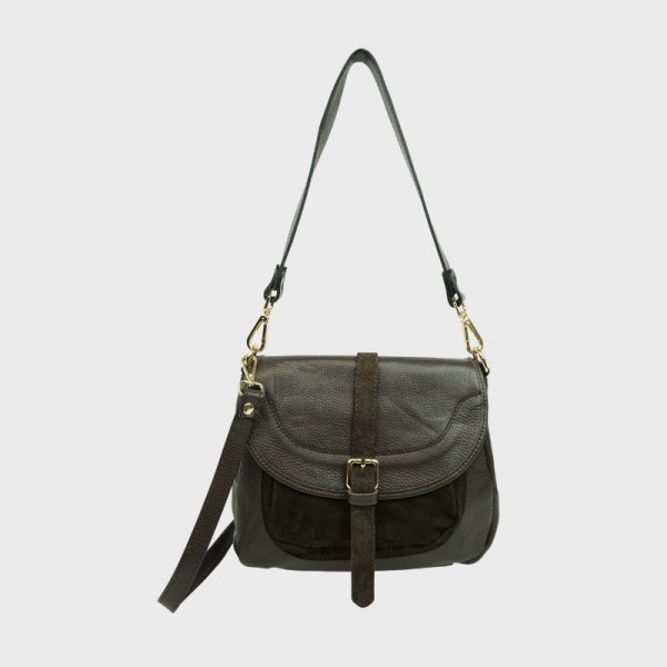 Anais - Sac bandoulière en cuir avec...