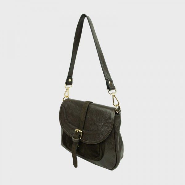 Anais - Sac bandoulière en cuir avec...