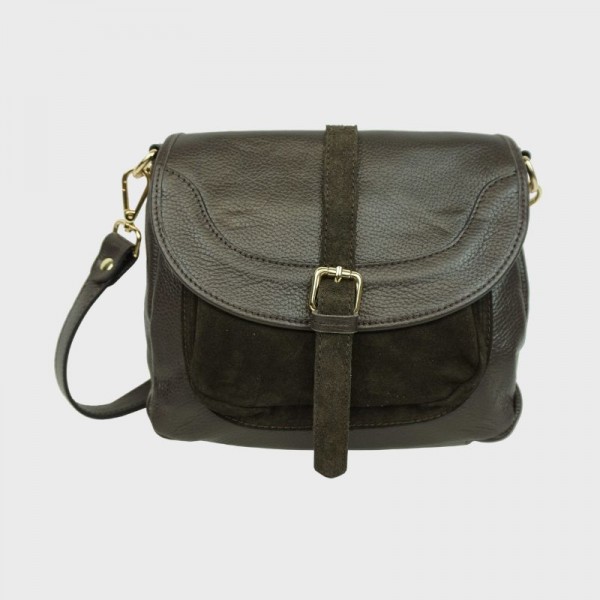 Anais - Sac bandoulière en cuir avec...