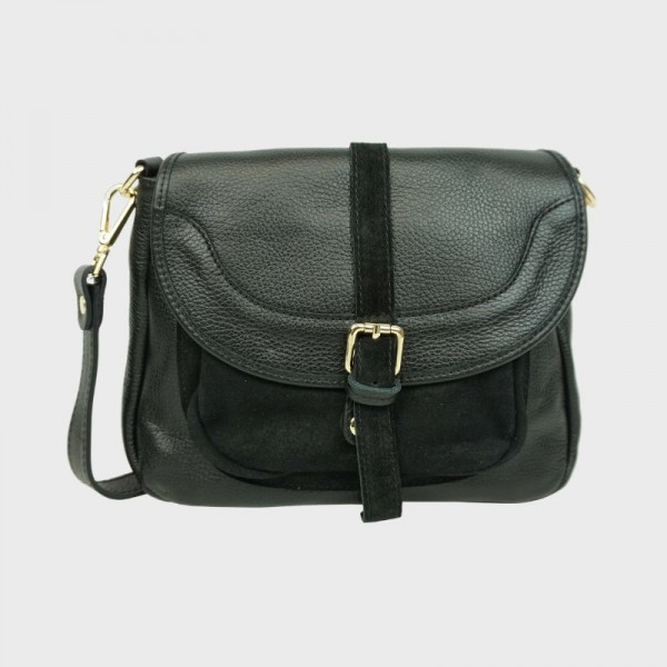 Anais - Sac bandoulière en cuir avec...