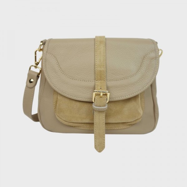 Anais - Sac bandoulière en cuir avec...