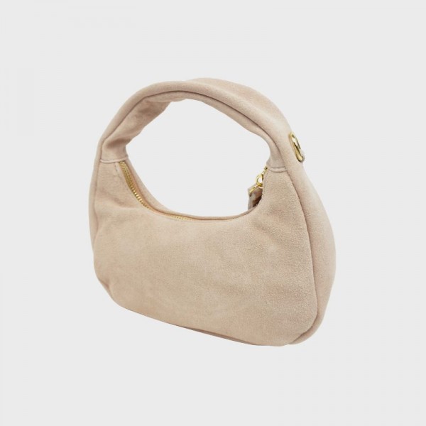 Anais - Petit sac rond en cuir clouté