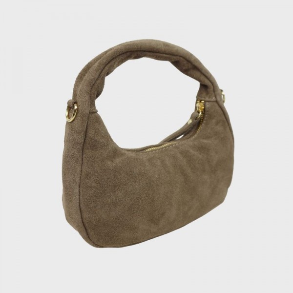 Anais - Petit sac rond en cuir clouté