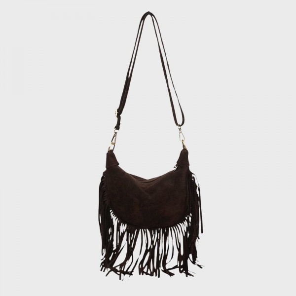 Anais - Sac bandoulière à franges en...